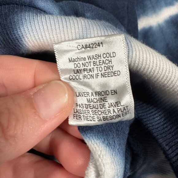 Young Fabulous Broke Medium Navy Tie Dye Draped Hoodie Sweater Long Sleeve - Picture 8 of 9